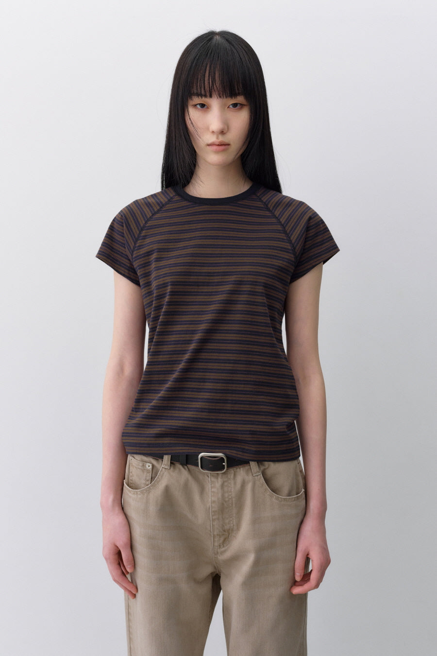 Insilence - Stripe Baby T-Shirt (Brown) product image 6 | TRAB K-Fashion Australia