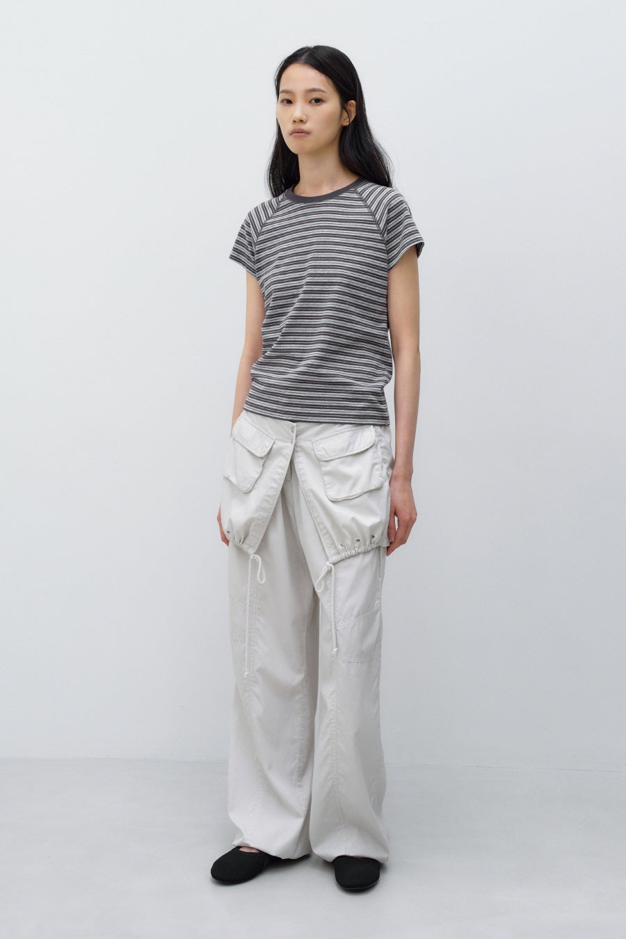 Insilence - Stripe Baby T-Shirt (Grey) product image 3 | TRAB K-Fashion Australia