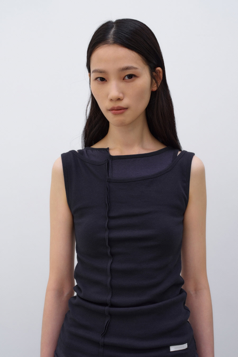 Insilence - Unbalanced Layer Sleeveless (Navy) product image 3 | TRAB K-Fashion Australia