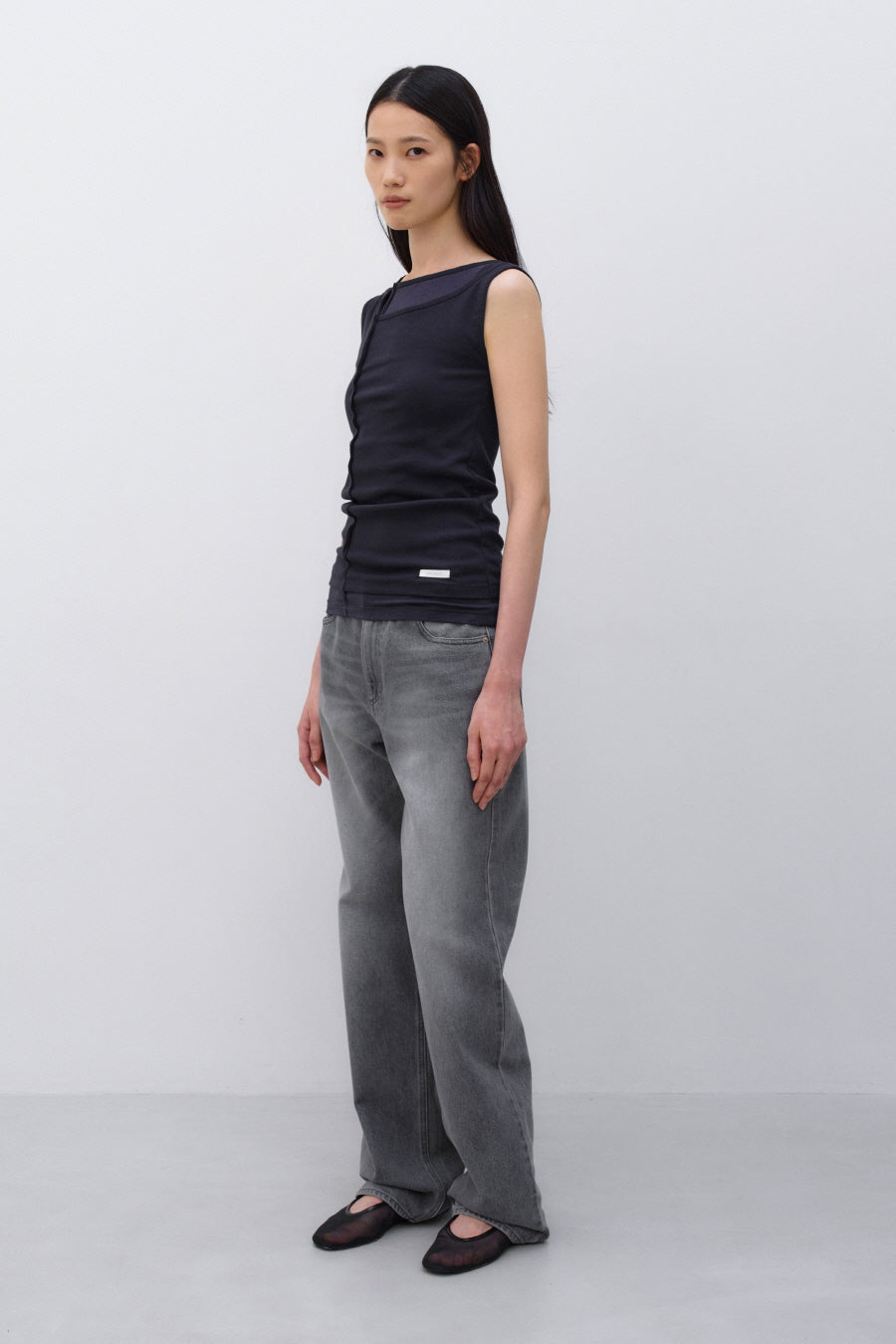 Insilence - Unbalanced Layer Sleeveless (Navy) product image 4 | TRAB K-Fashion Australia