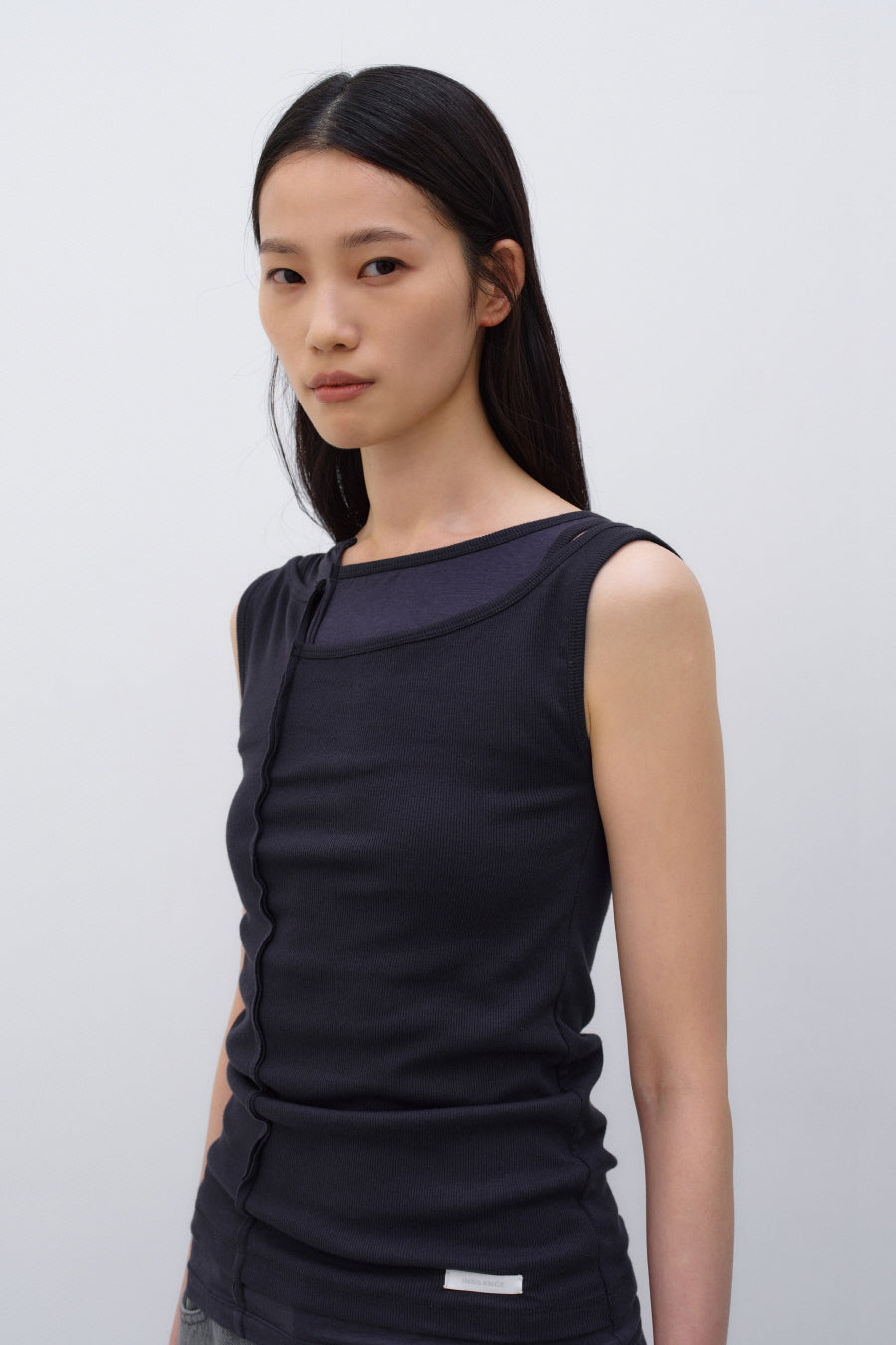 Insilence - Unbalanced Layer Sleeveless (Navy) product image 6 | TRAB K-Fashion Australia