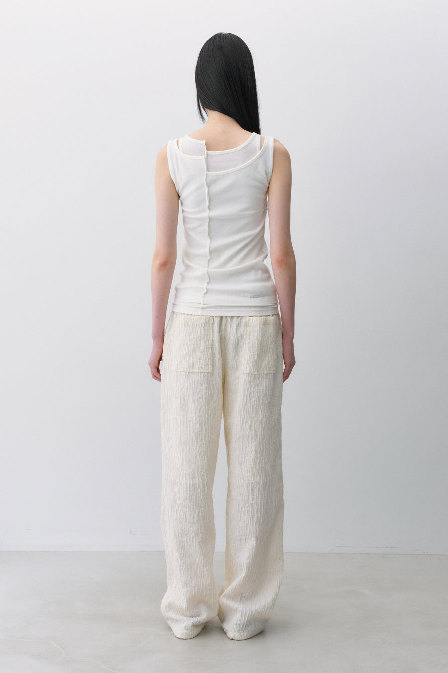 Insilence - Unbalanced Layer Sleeveless (White) product image 5 | TRAB K-Fashion Australia