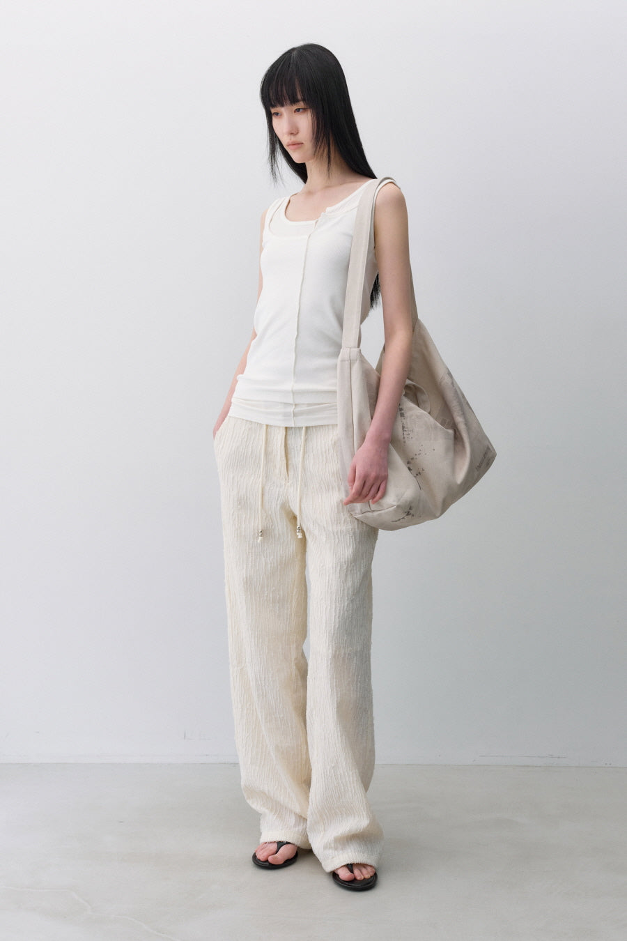 Insilence - Unbalanced Layer Sleeveless (White) product image 6 | TRAB K-Fashion Australia