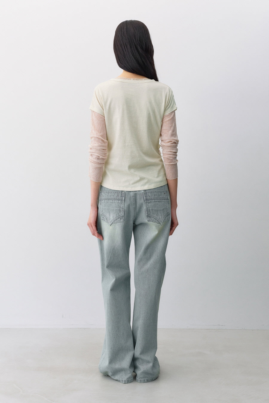 Insilence - Frill Strap Pigment Top (Natural Beige) product image 6 | TRAB K-Fashion Australia