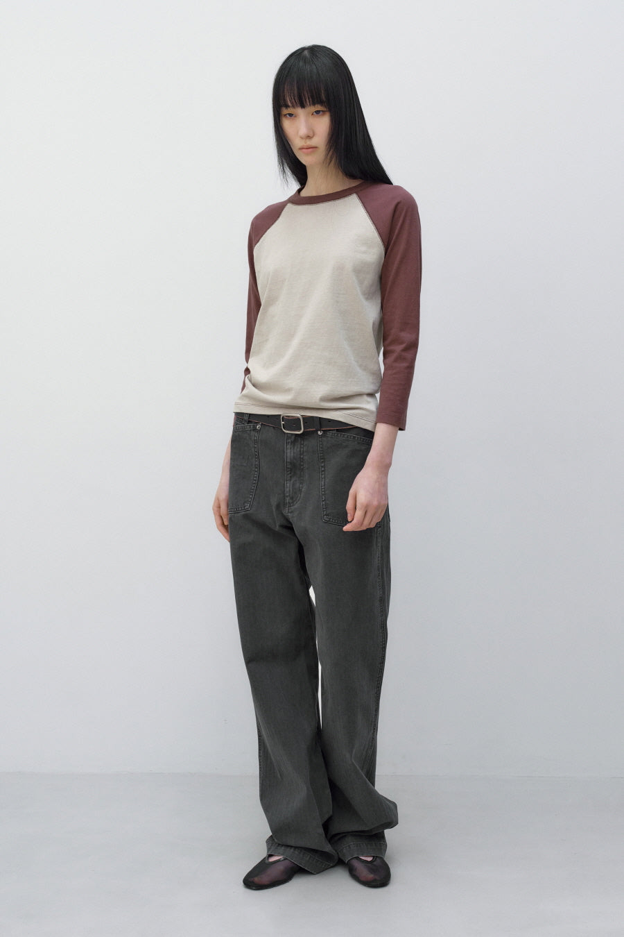 Insilence - Twist Raglan T-Shirt (Ash Beige) product image 6 | TRAB K-Fashion Australia