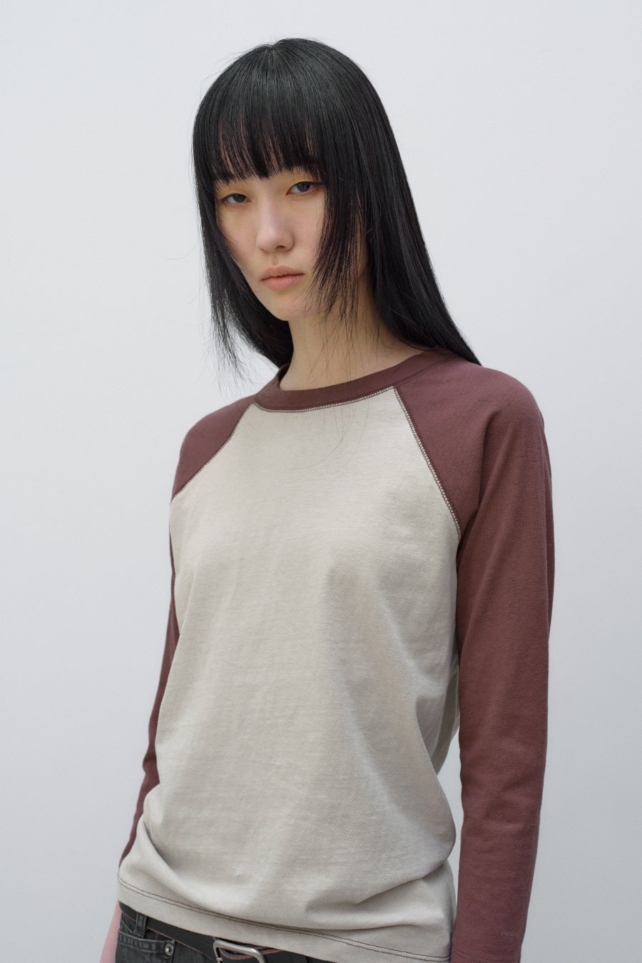 Insilence - Twist Raglan T-Shirt (Ash Beige) product image 3 | TRAB K-Fashion Australia