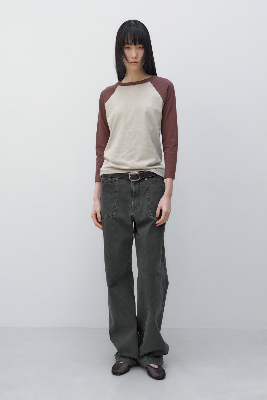 Insilence - Twist Raglan T-Shirt (Ash Beige) product image 1 | TRAB K-Fashion Australia