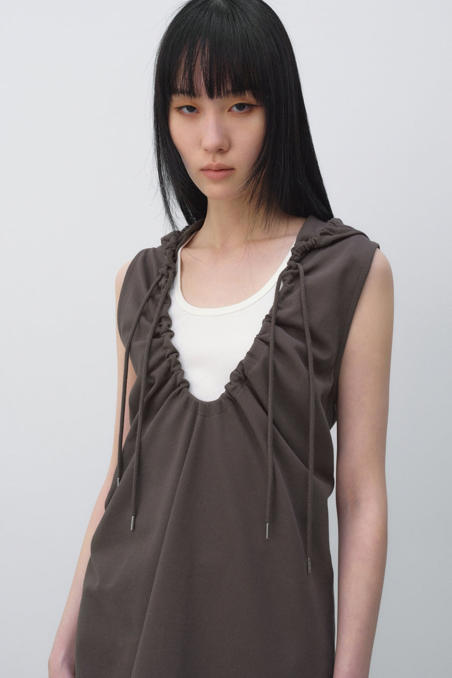 Insilence - String Hooded Top (Brown) product image 2 | TRAB K-Fashion Australia