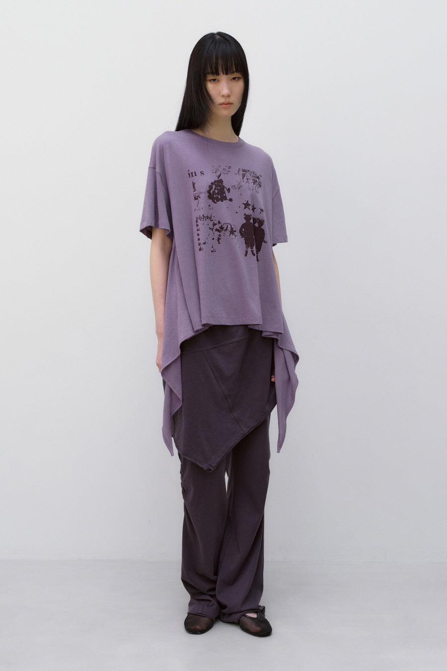 Insilence - Knotted Graphic T-Shirt (Dusty Purple) product image 7 | TRAB K-Fashion Australia