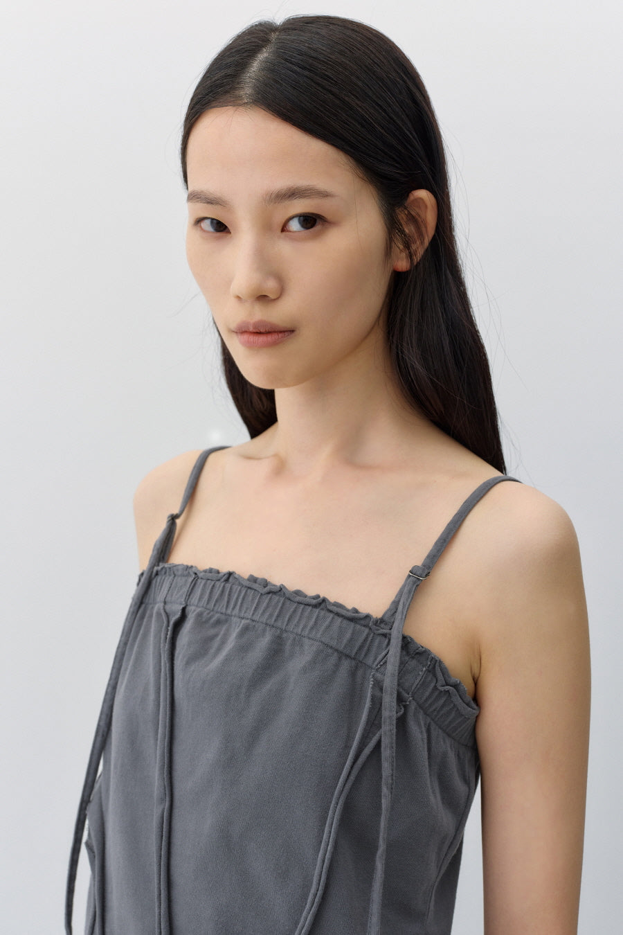 Insilence - Cotton Dyed Cut-Off Sleeveless (Charcoal) product image 5 | TRAB K-Fashion Australia
