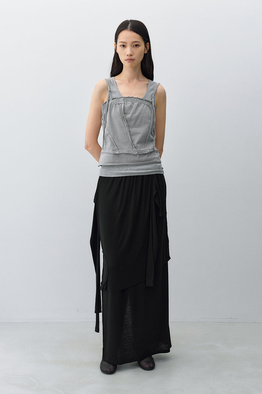 Insilence - Cotton Dyed Cut-off Sleeveless (Ash Grey) product image 1 | TRAB K-Fashion Australia