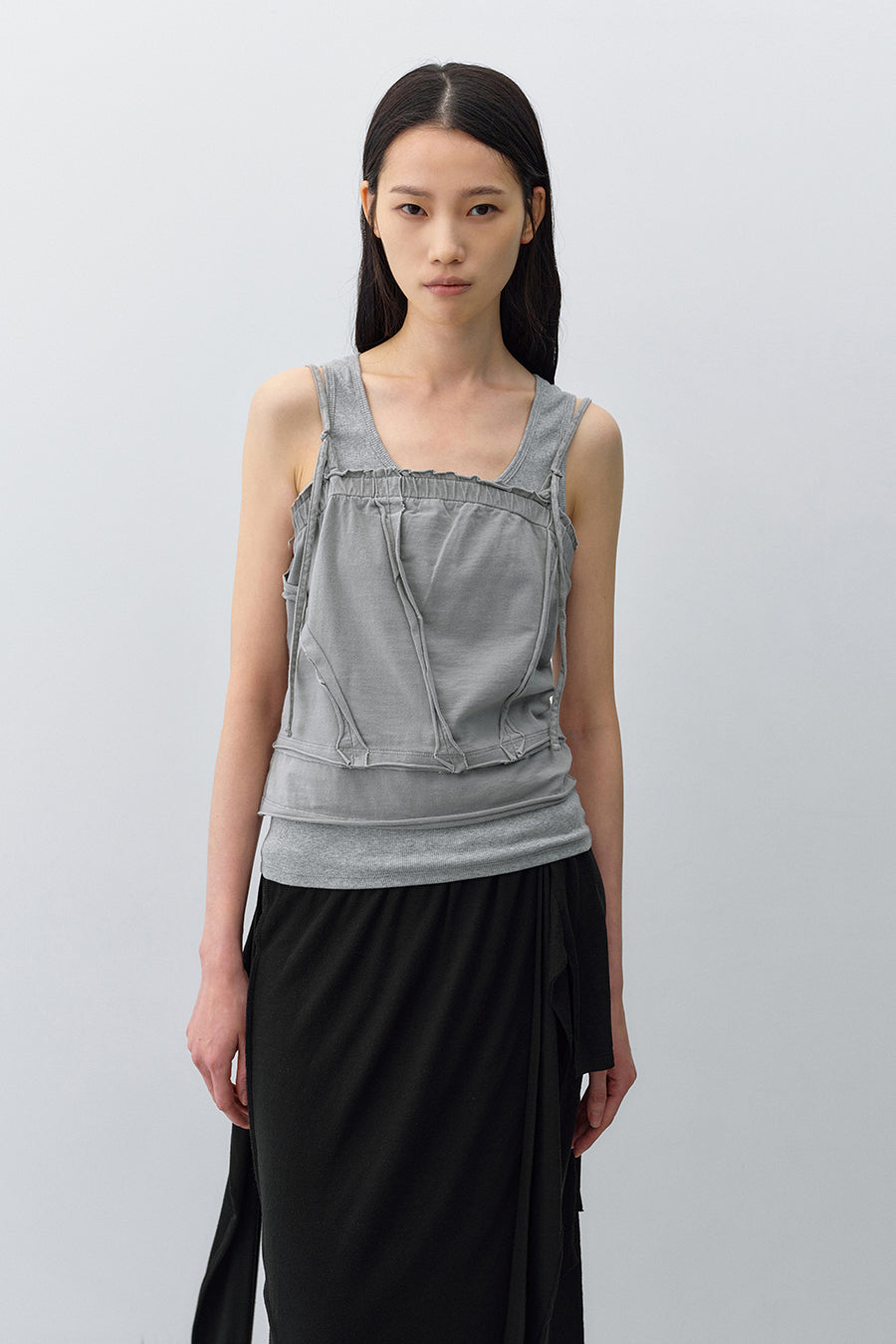 Insilence - Cotton Dyed Cut-off Sleeveless (Ash Grey) product image 2 | TRAB K-Fashion Australia