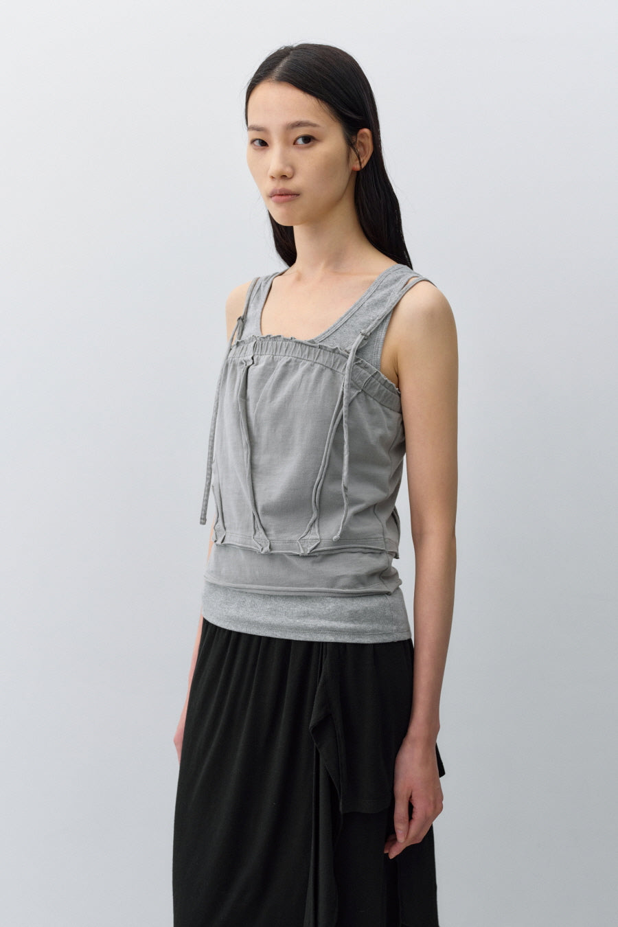 Insilence - Cotton Dyed Cut-off Sleeveless (Ash Grey) product image 3 | TRAB K-Fashion Australia