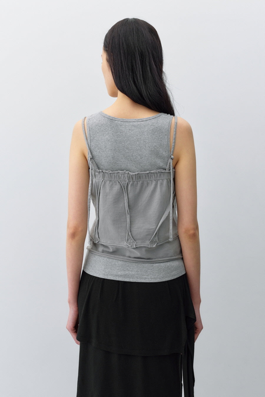 Insilence - Cotton Dyed Cut-off Sleeveless (Ash Grey) product image 5 | TRAB K-Fashion Australia
