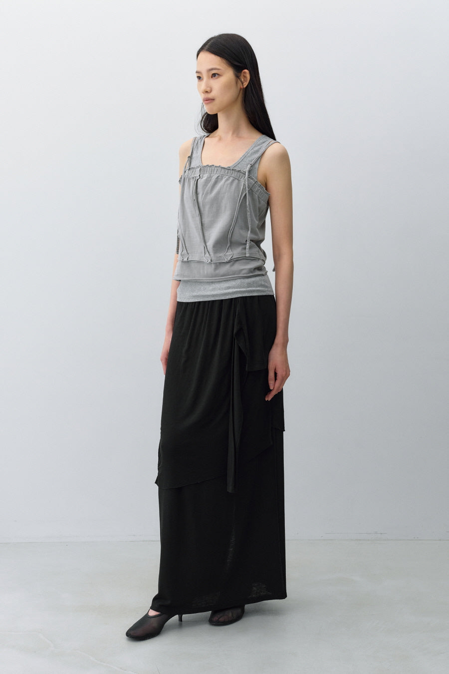Insilence - Cotton Dyed Cut-off Sleeveless (Ash Grey) product image 6 | TRAB K-Fashion Australia