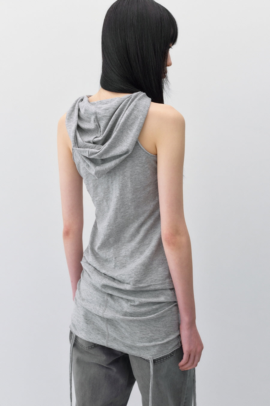 Insilence - Layered Hoodie Sleeveless (Melange Grey) product image 5 | TRAB K-Fashion Australia