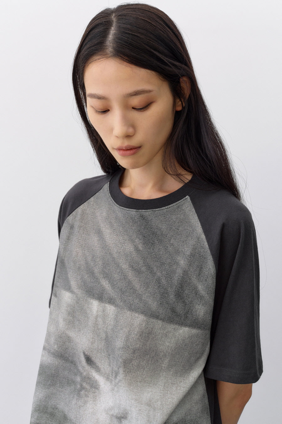 Insilence - Mono Print T-Shirt (Charcoal) product image 5 | TRAB K-Fashion Australia