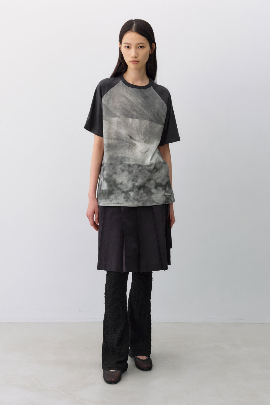 Insilence - Mono Print T-Shirt (Charcoal) product image 4 | TRAB K-Fashion Australia