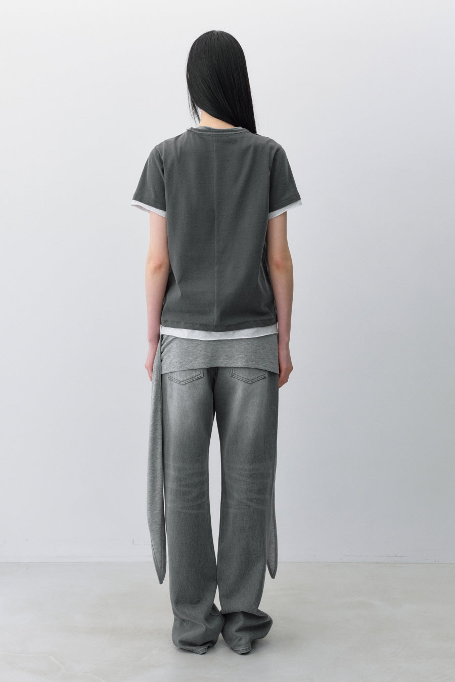 Insilence - Layered Pigment T-Shirt (Charcoal) product image 4 | TRAB K-Fashion Australia