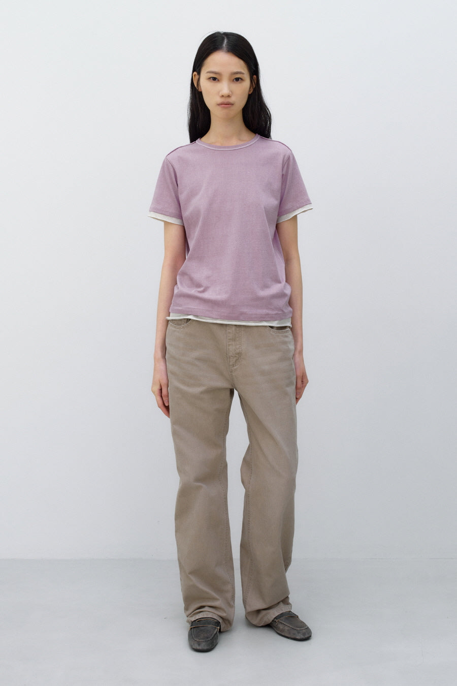 Insilence - Layered Pigment T-shirt (Purple) product image 2 | TRAB K-Fashion Australia