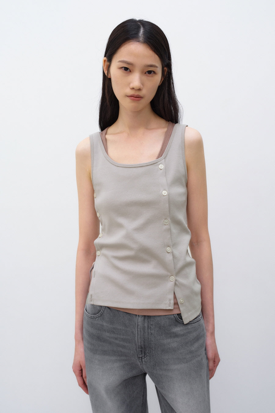Insilence - Wearable Button Sleeveless (Warm Grey) product image 3 | TRAB K-Fashion Australia