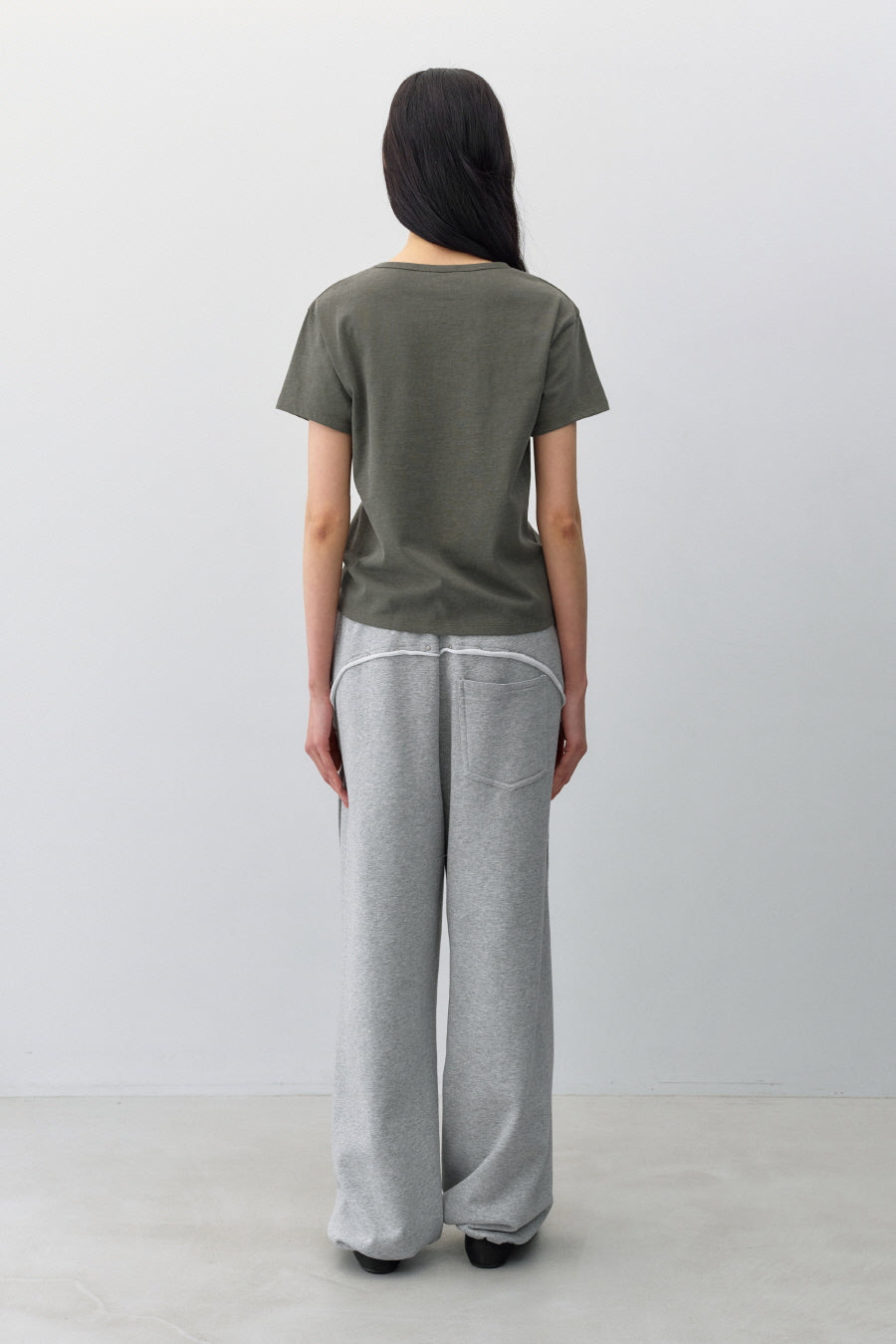 Insilence - Lettering Hotfix T-shirt (Khaki) product image 4 | TRAB K-Fashion Australia