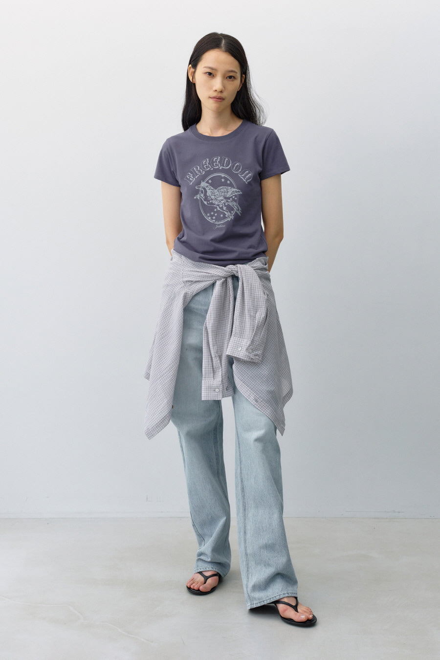 Insilence - Freedom Graphic T-shirt (Navy) product image 2 | TRAB K-Fashion Australia
