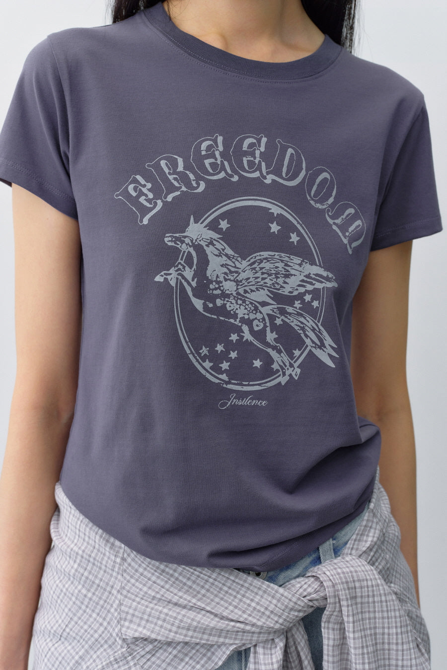 Insilence - Freedom Graphic T-shirt (Navy) product image 3 | TRAB K-Fashion Australia