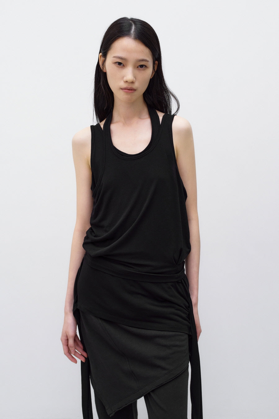 Insilence - Layered Strap Sleeveless (Black) product image 1 | TRAB K-Fashion Australia