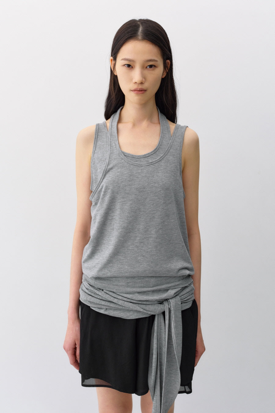 Insilence - Layered Strap Sleeveless (Grey) product image 2 | TRAB K-Fashion Australia