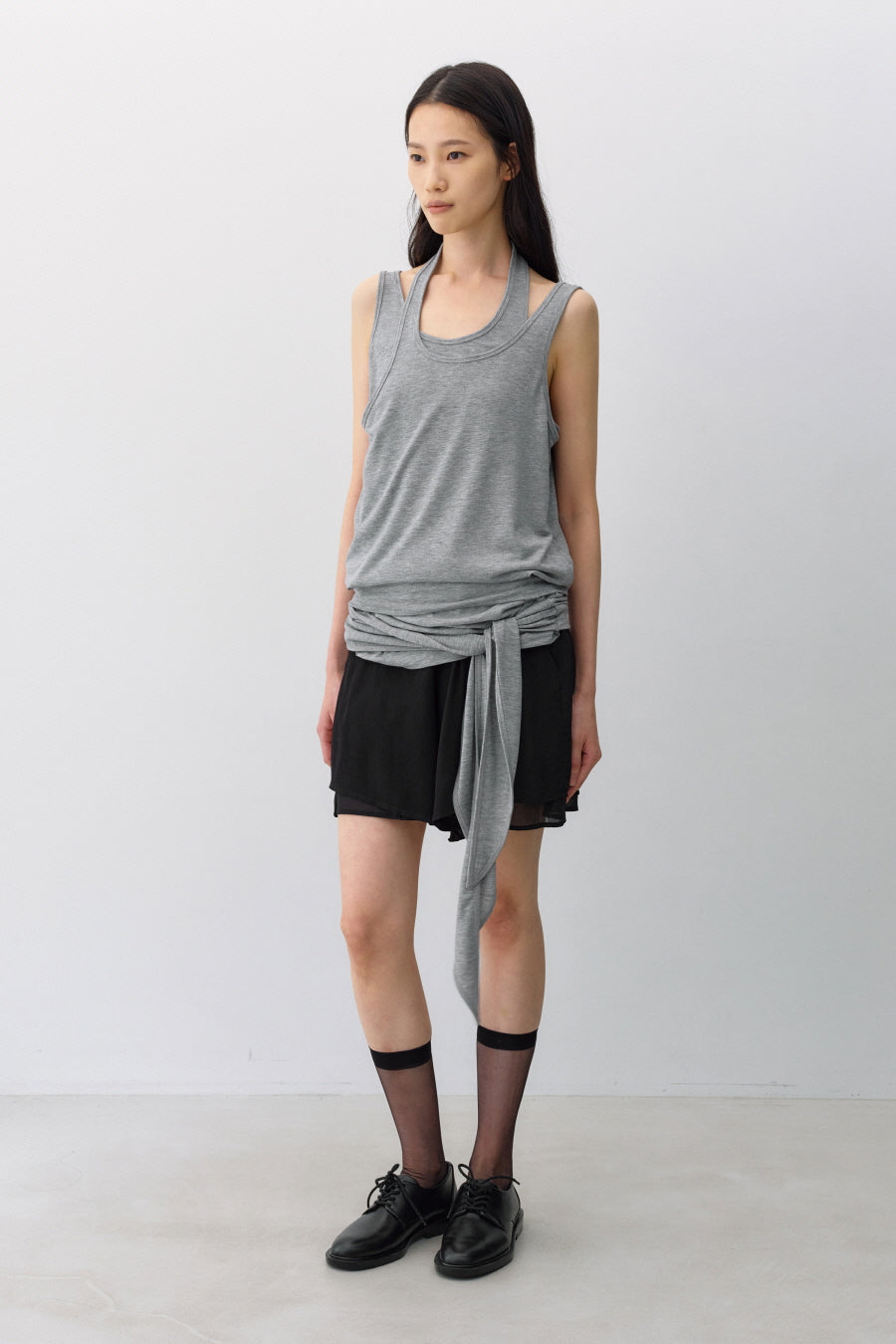 Insilence - Layered Strap Sleeveless (Grey) product image 3 | TRAB K-Fashion Australia