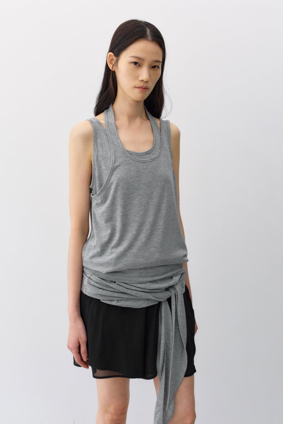 Insilence - Layered Strap Sleeveless (Grey) product image 5 | TRAB K-Fashion Australia
