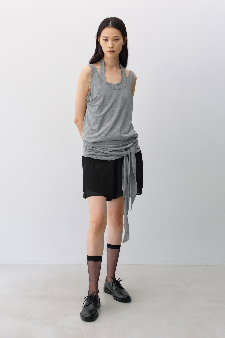 Insilence - Layered Strap Sleeveless (Grey) product image 6 | TRAB K-Fashion Australia