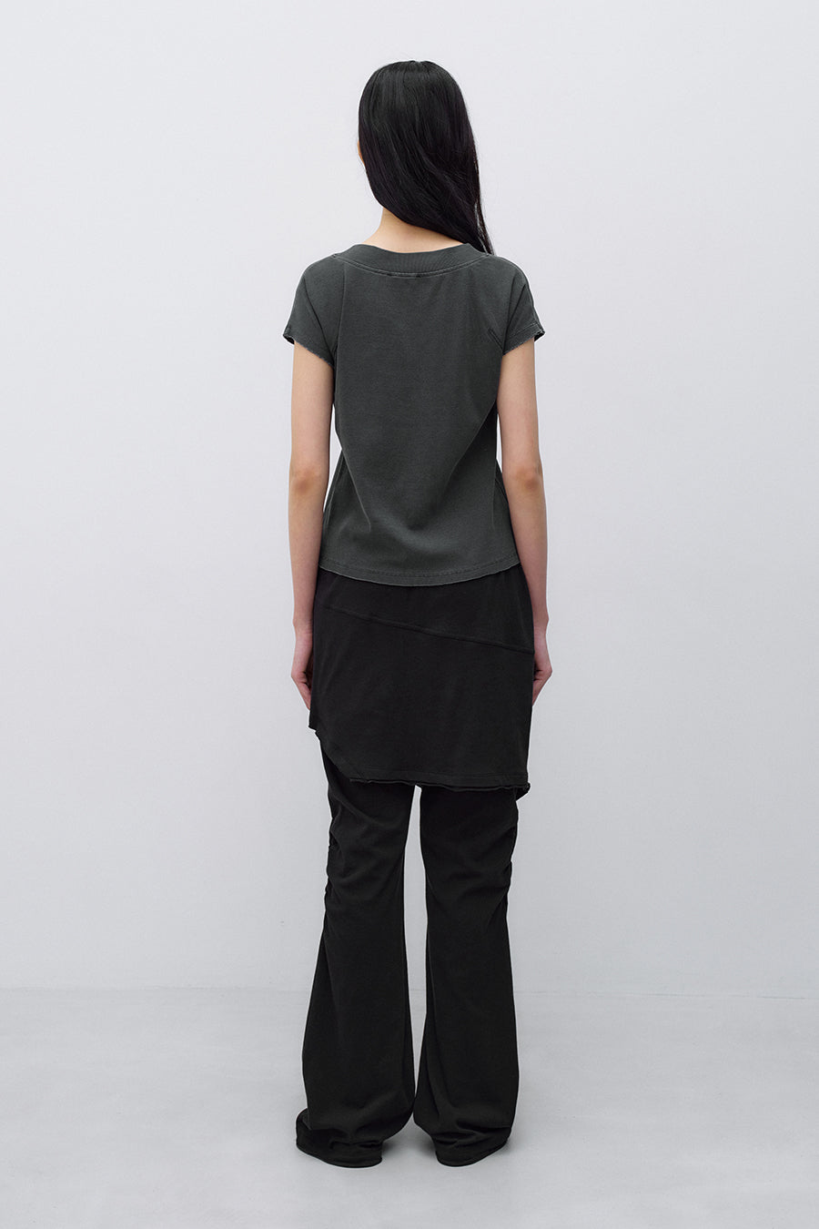 Insilence - Summer Henley Neck T-shirt (Charcoal) product image 6 | TRAB K-Fashion Australia