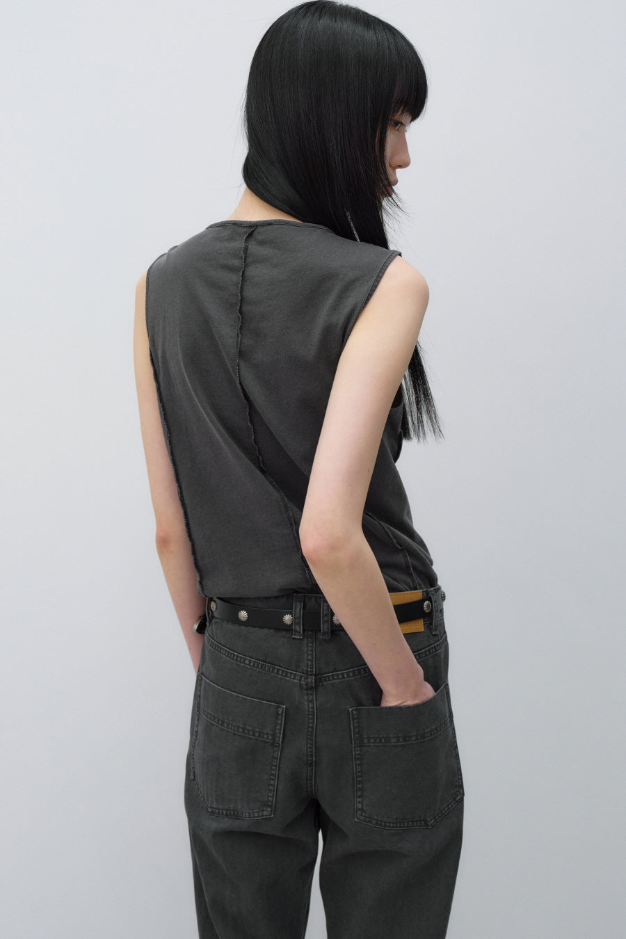 Insilence - Ruffled Decki Sleeveless (Charcoal) product image 6 | TRAB K-Fashion Australia