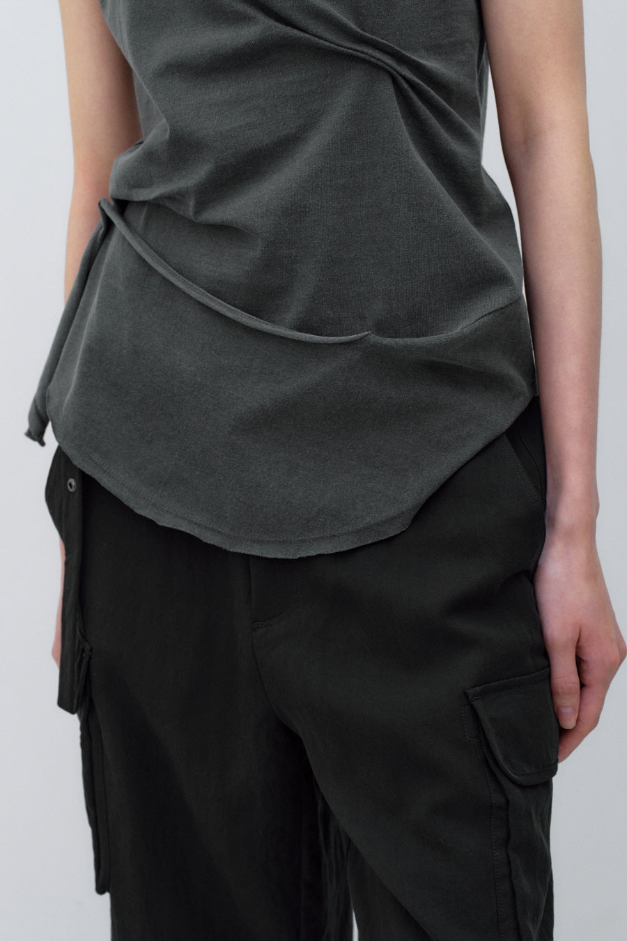 Insilence - Pintuck Drape Sleeveless (Charcoal) product image 3 | TRAB K-Fashion Australia