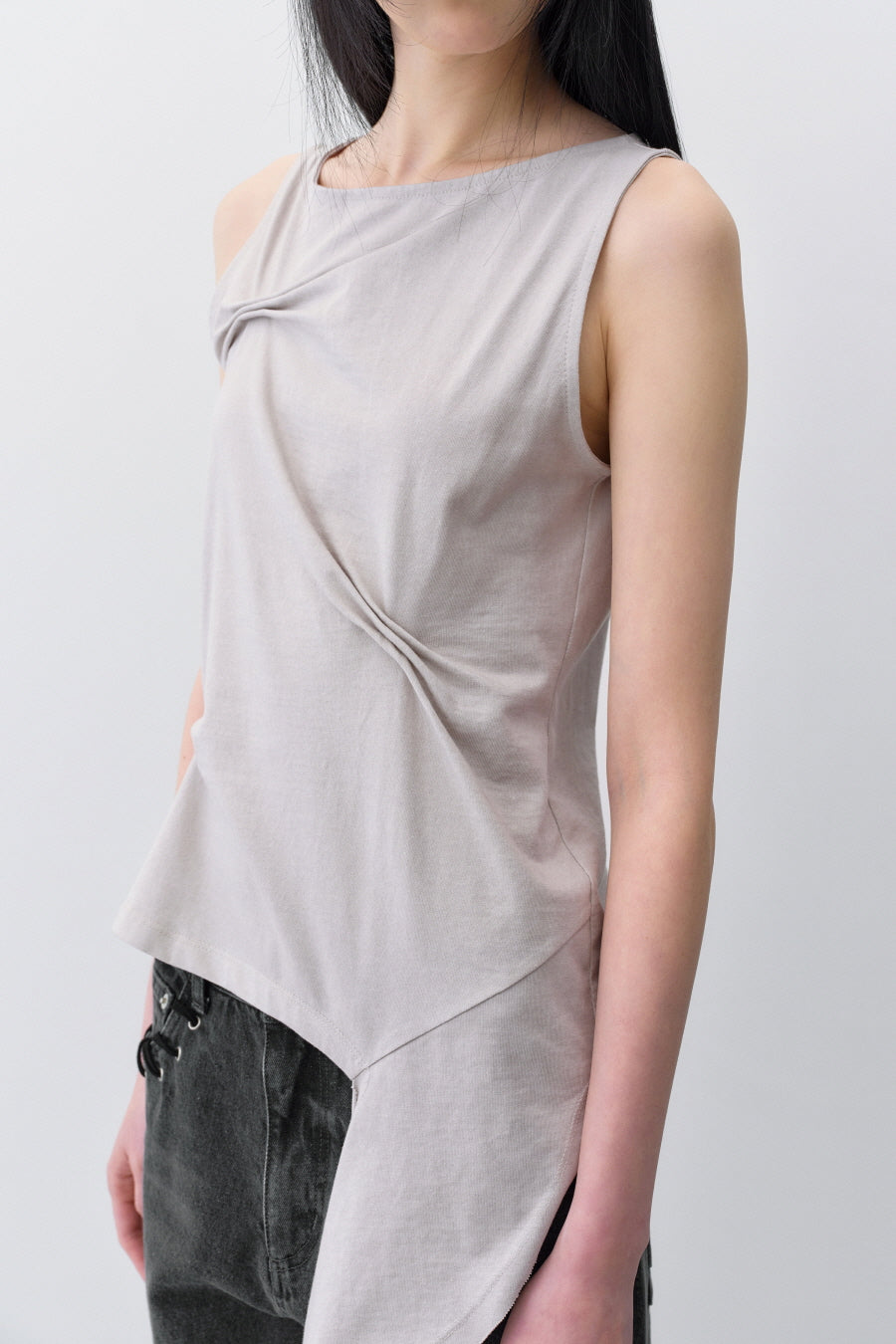 Insilence - Pintuck Draped Sleeveless (Ash Grey) product image 3 | TRAB K-Fashion Australia