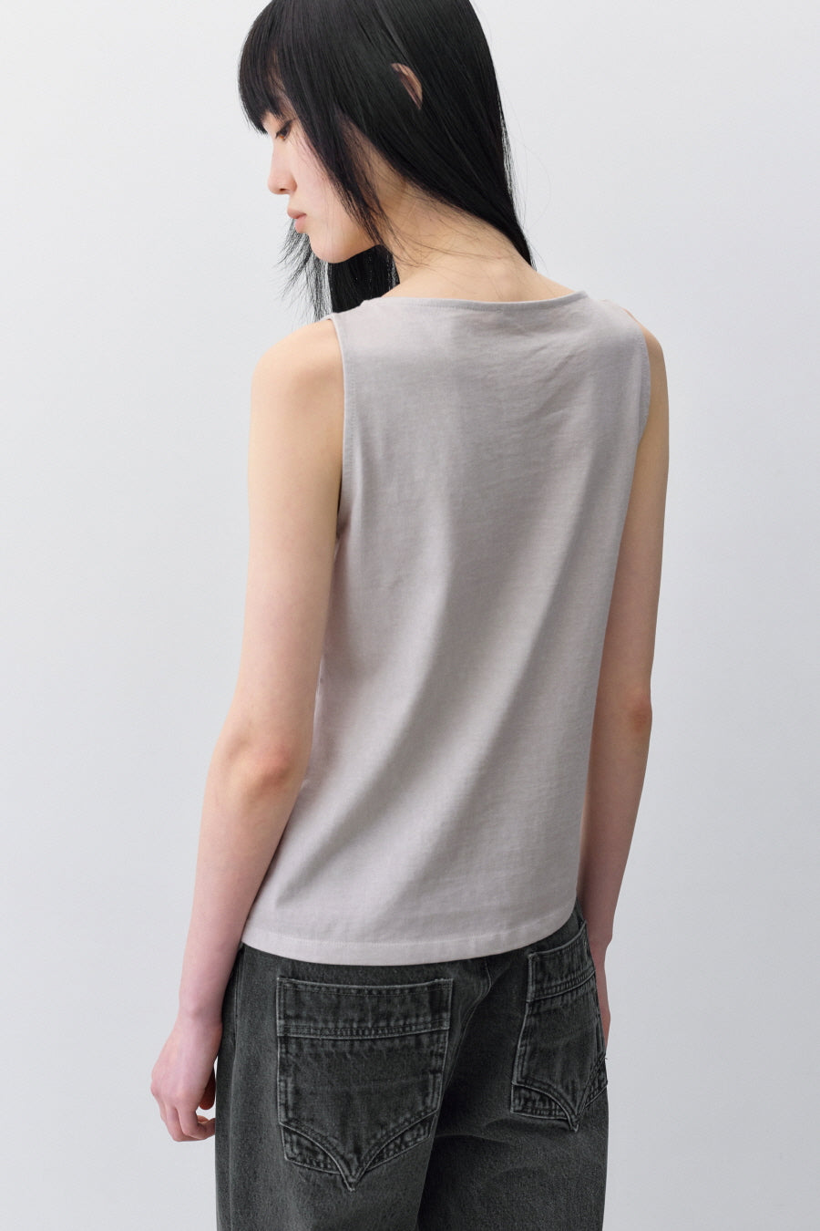Insilence - Pintuck Draped Sleeveless (Ash Grey) product image 6 | TRAB K-Fashion Australia