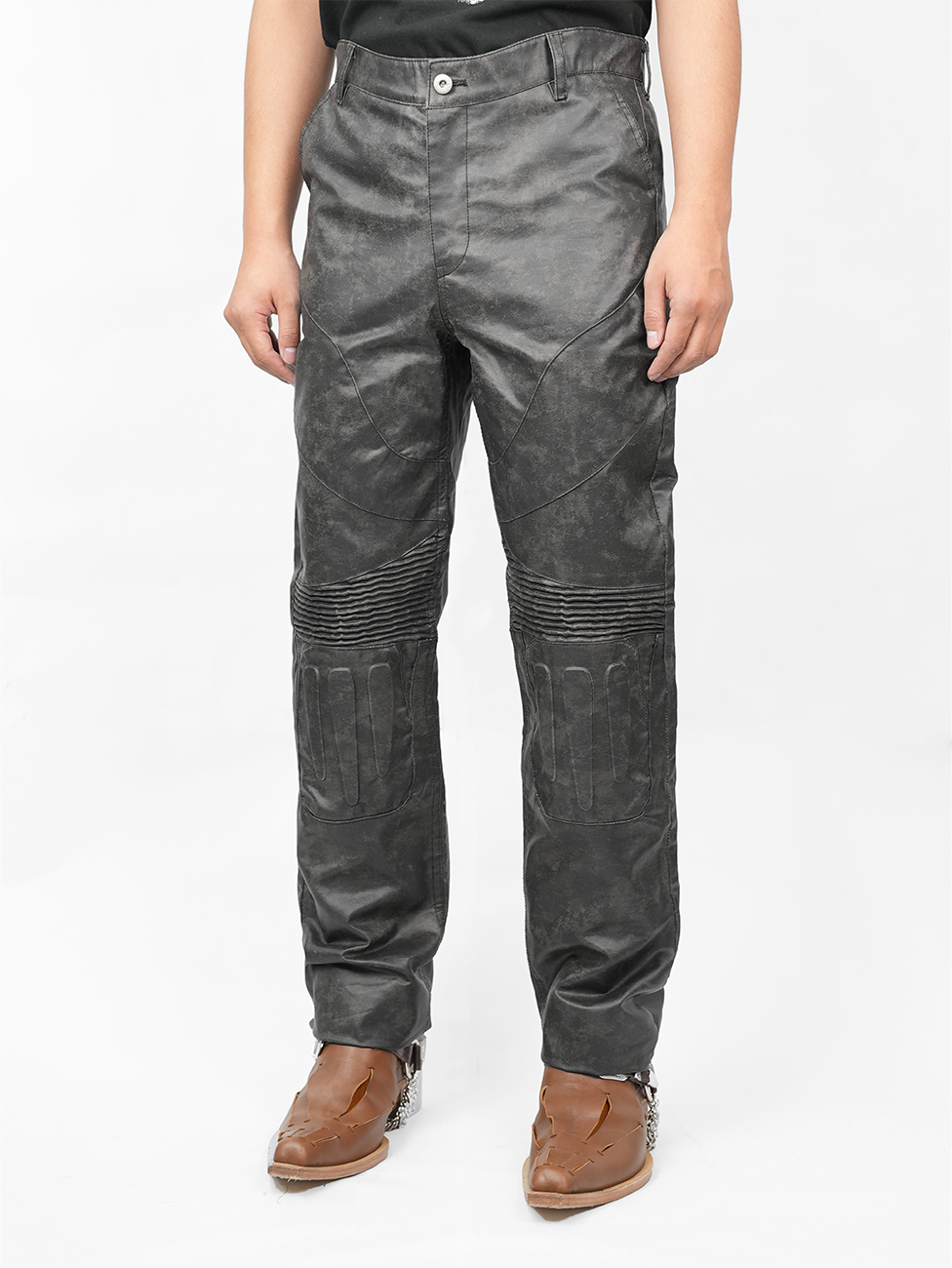 Juntae Kim - Embossed Leather Biker Pants (OC1) product image 4 | TRAB K-Fashion Australia