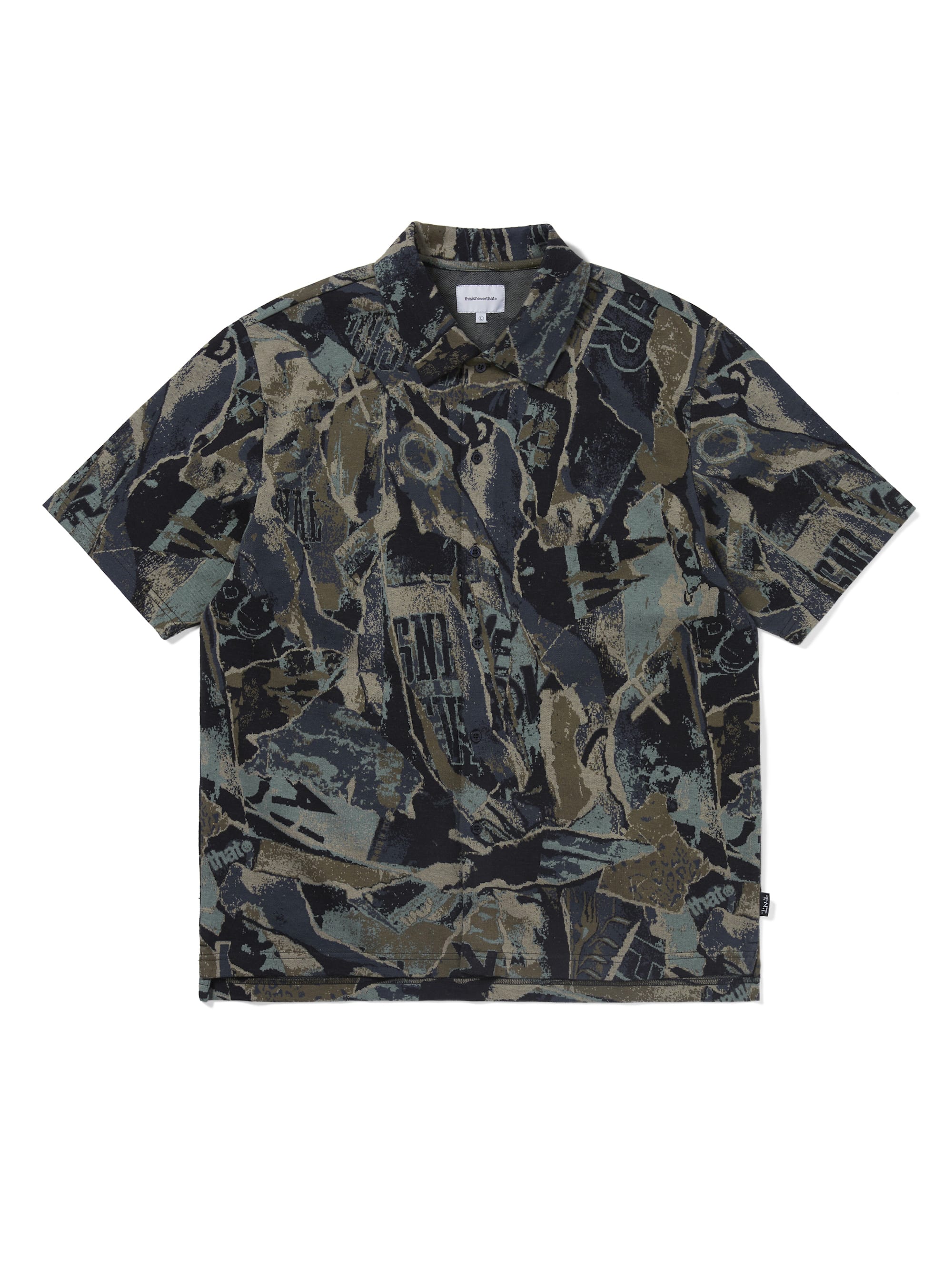 thisisneverthat - Jacquard Pattern Button Up Top (Black) product image 1 | TRAB K-Fashion Australia