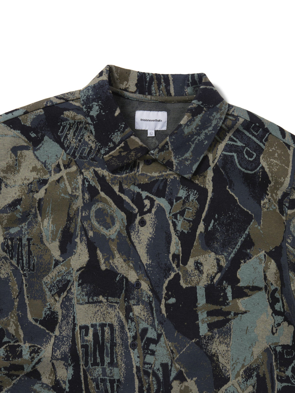 thisisneverthat - Jacquard Pattern Button Up Top (Black) product image 2 | TRAB K-Fashion Australia