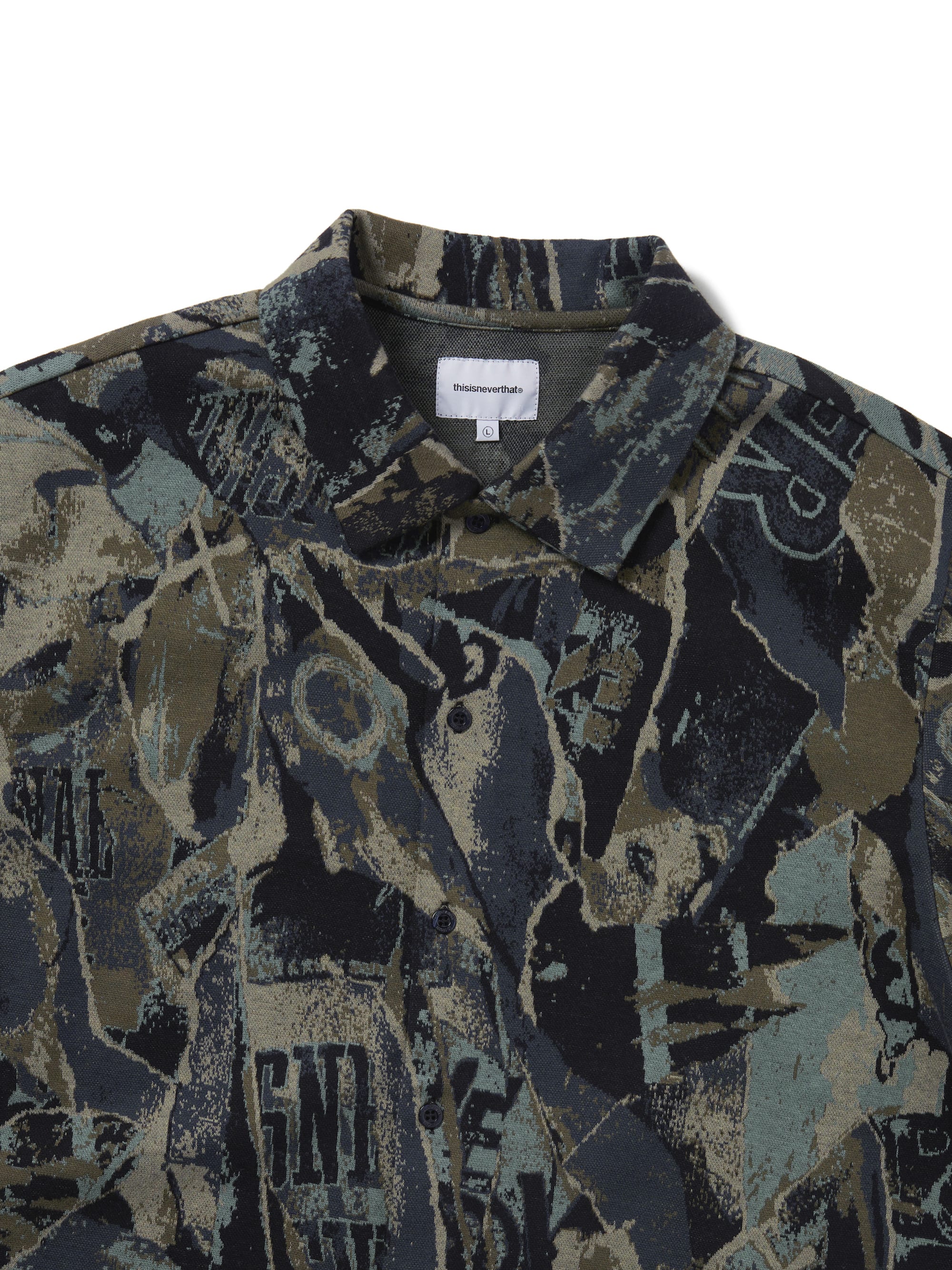 thisisneverthat - Jacquard Pattern Button Up Top (Black) product image 2 | TRAB K-Fashion Australia