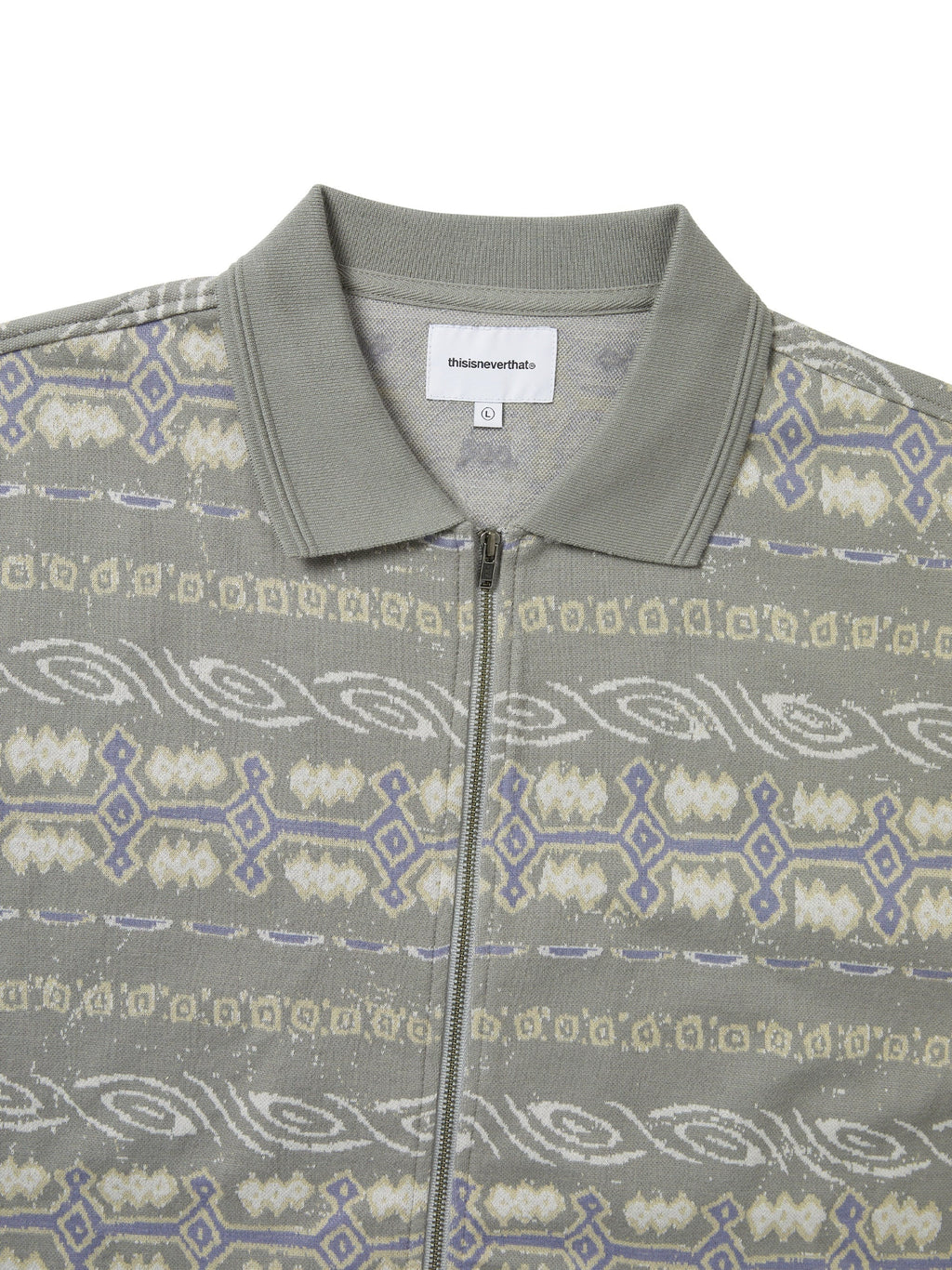 thisisneverthat - Jungle Jacquard Zip Up Top (Grey) product image 2 | TRAB K-Fashion Australia
