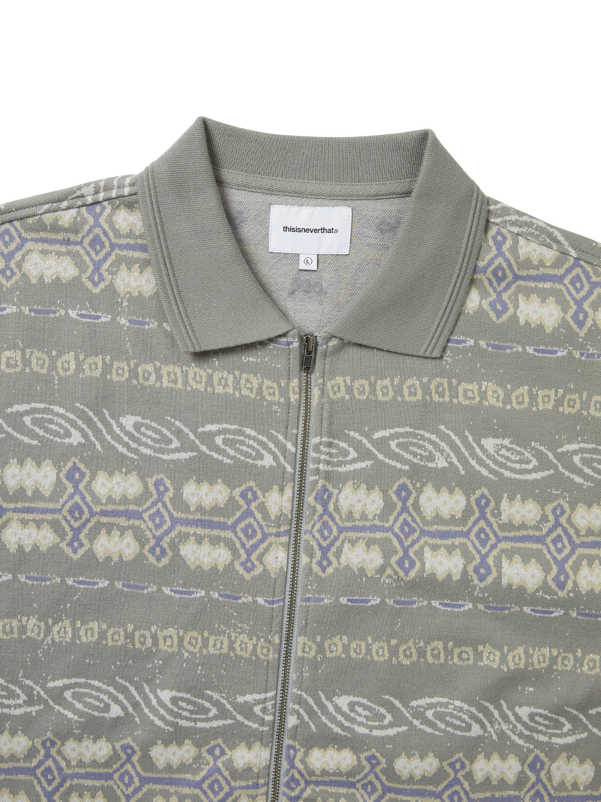 thisisneverthat - Jungle Jacquard Zip Up Top (Grey) product image 2 | TRAB K-Fashion Australia