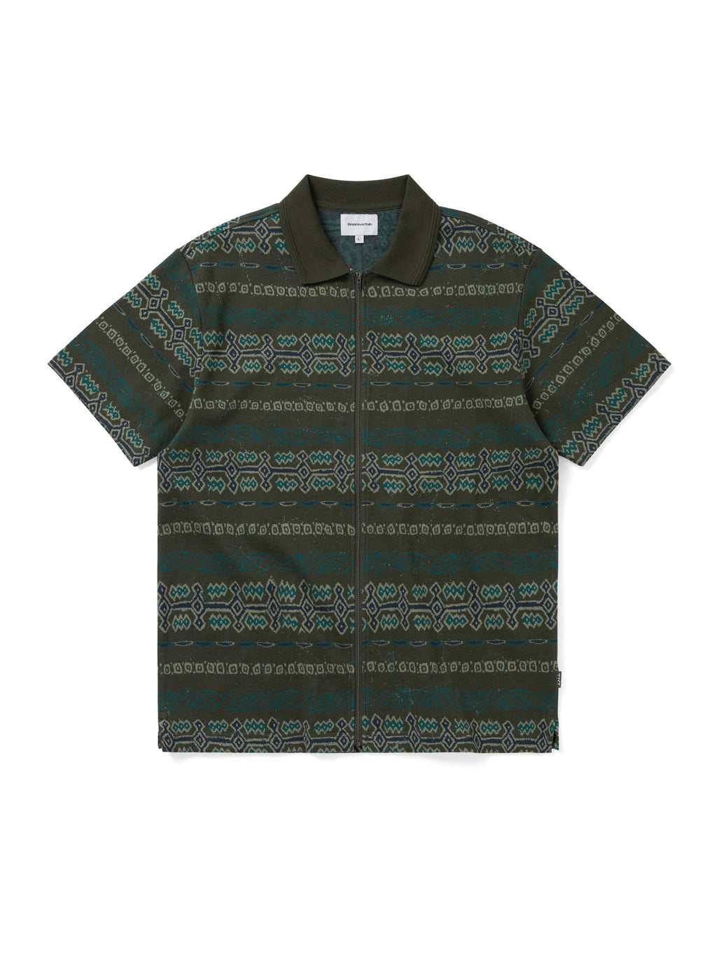 thisisneverthat - Jungle Jacquard Zip Up Top (Olive) product image 1 | TRAB K-Fashion Australia
