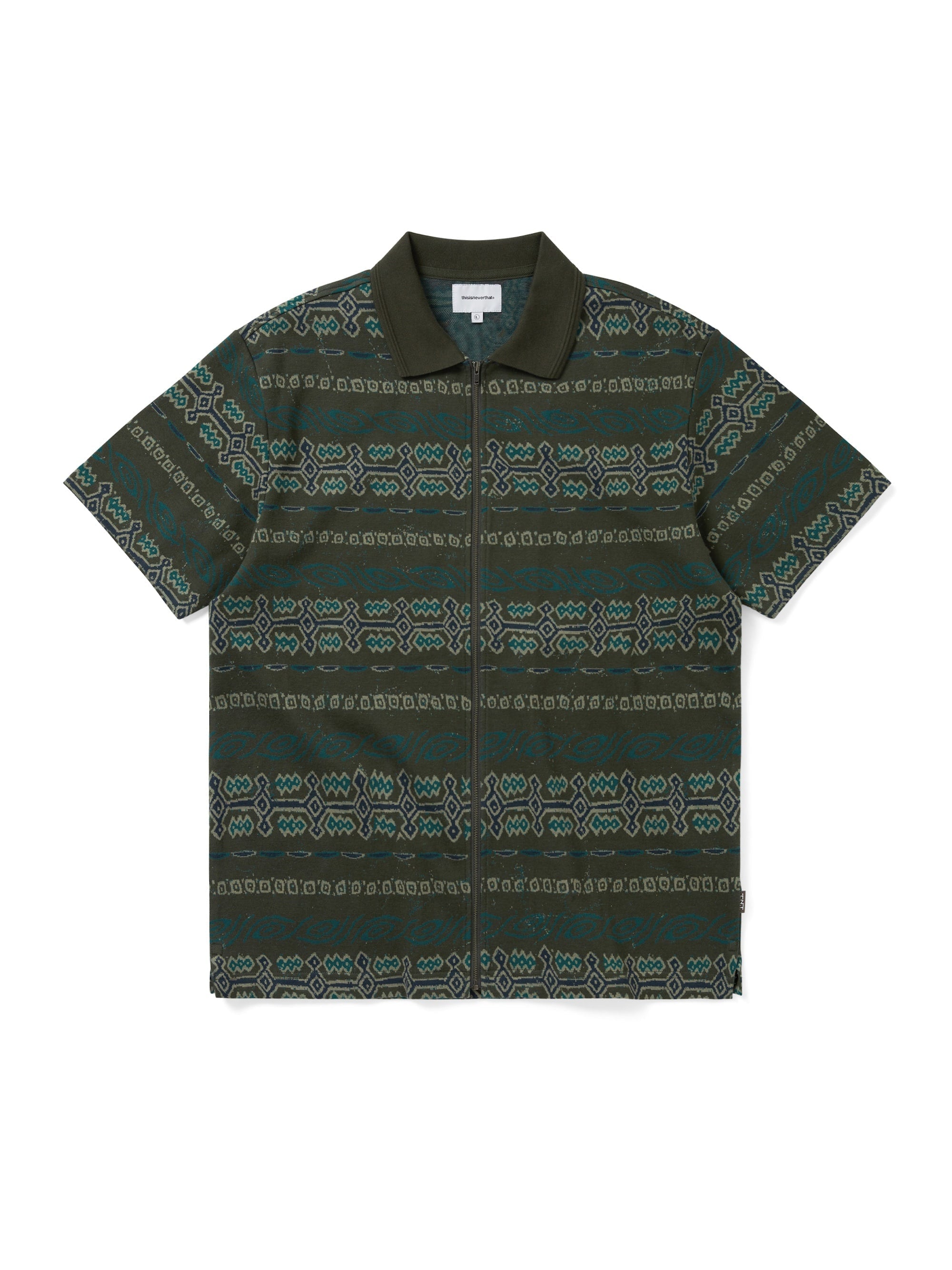 thisisneverthat - Jungle Jacquard Zip Up Top (Olive) product image 1 | TRAB K-Fashion Australia