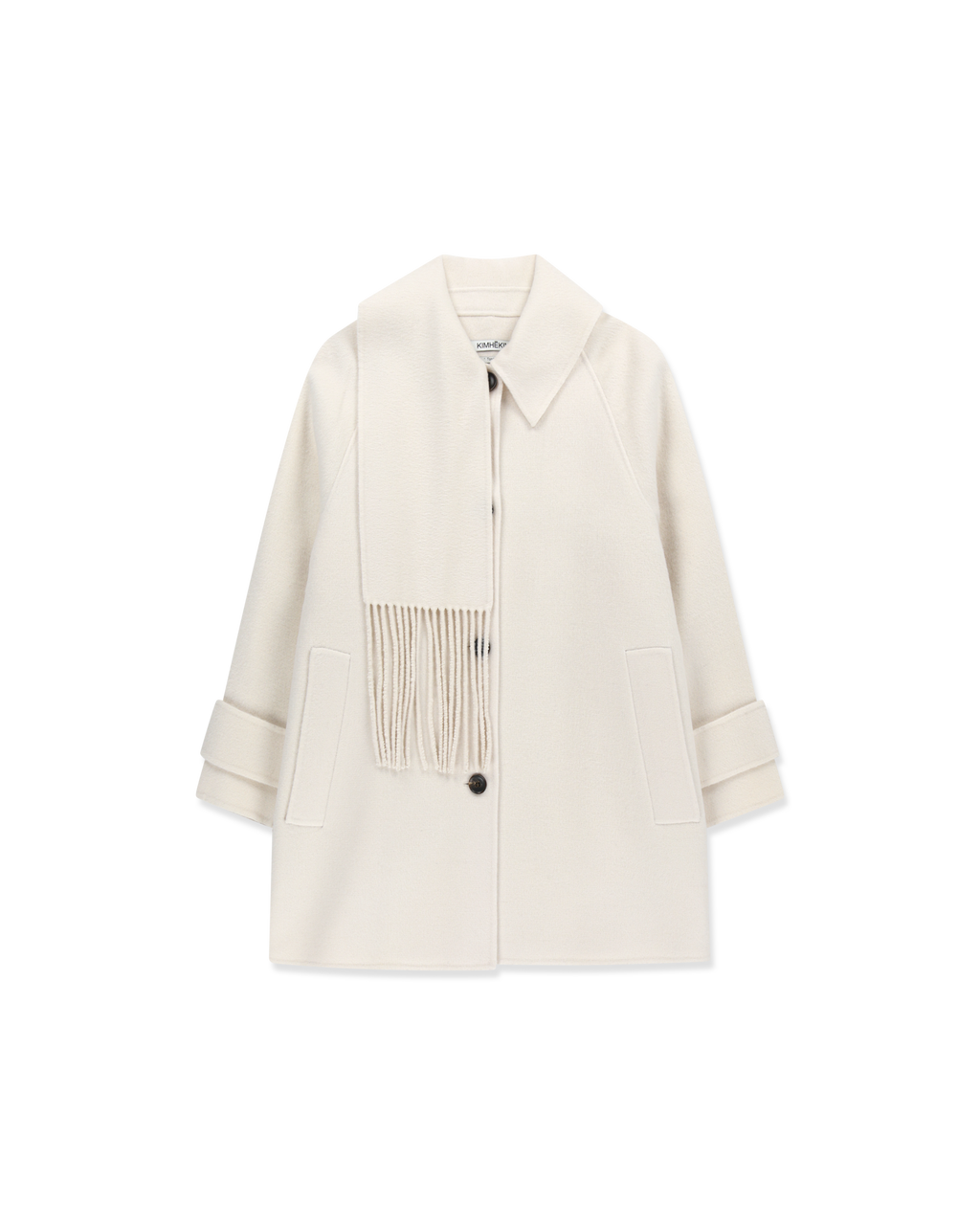 Kimhe Kim - Scarf Detail Half Coat (Ivory) product image 9 | TRAB K-Fashion Australia