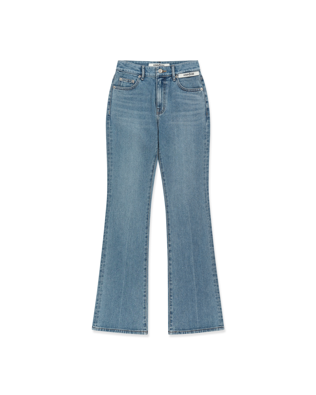 Kimhe Kim - Back Pocket Heart Patch Flare Jeans (Sky Blue) product image 4 | TRAB K-Fashion Australia