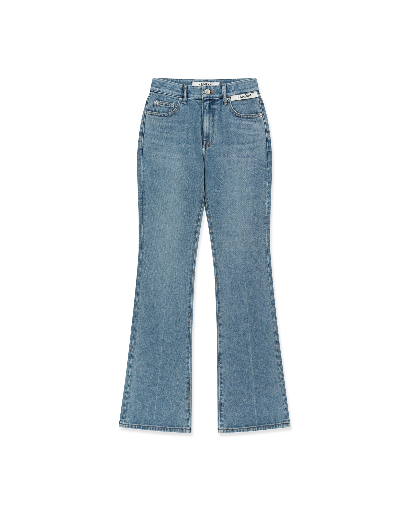 Kimhe Kim - Back Pocket Heart Patch Flare Jeans (Sky Blue) product image 4 | TRAB K-Fashion Australia