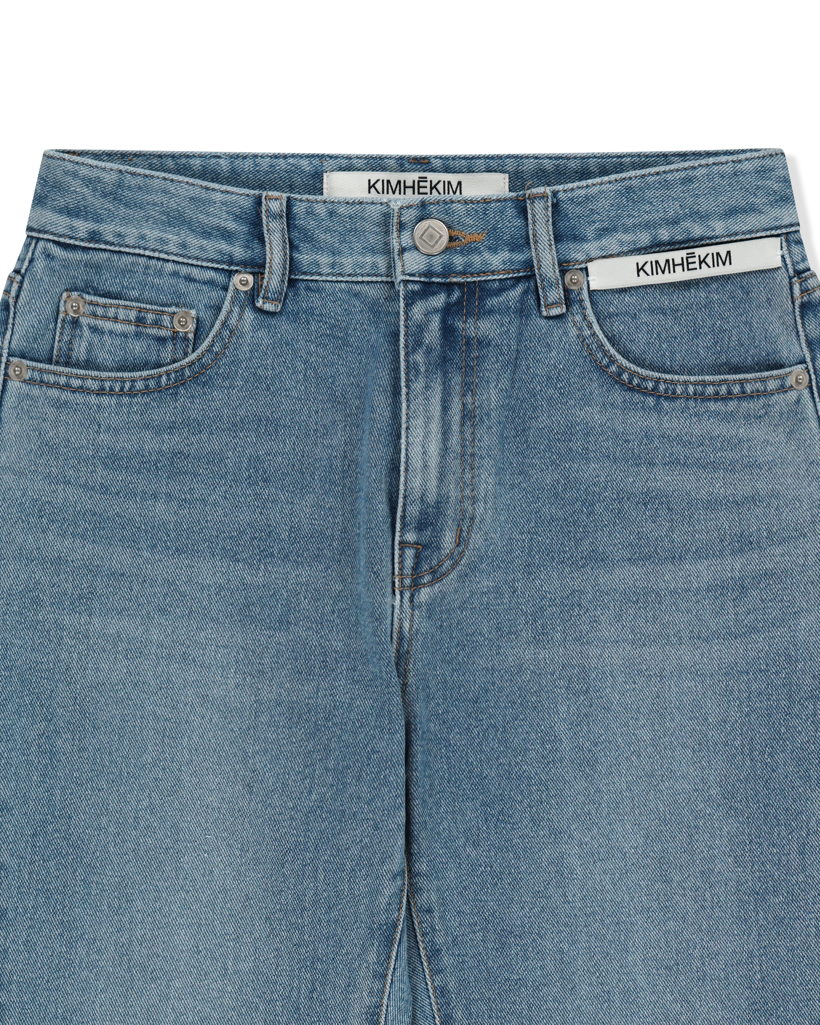 Kimhe Kim - Back Pocket Heart Patch Flare Jeans (Sky Blue) product image 6 | TRAB K-Fashion Australia
